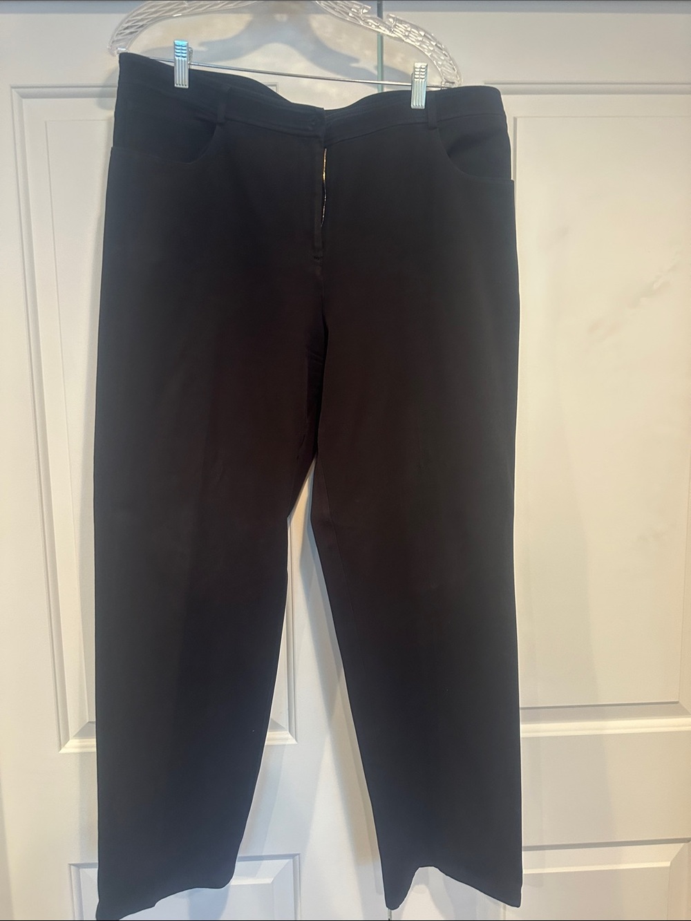 St. John Black Straight-Leg Trousers